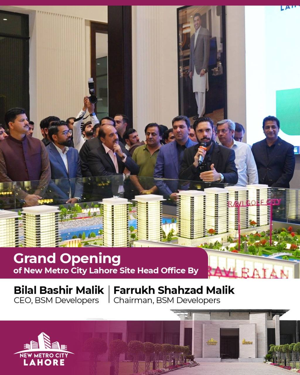 iamge 5: 𝐆𝐫𝐚𝐧𝐝 𝐎𝐩𝐞𝐧𝐢𝐧𝐠 𝐨𝐟 𝐍𝐞𝐰 𝐌𝐞𝐭𝐫𝐨 𝐂𝐢𝐭𝐲 𝐋𝐚𝐡𝐨𝐫𝐞 𝐒𝐢𝐭𝐞 𝐇𝐞𝐚𝐝 𝐎𝐟𝐟𝐢𝐜𝐞