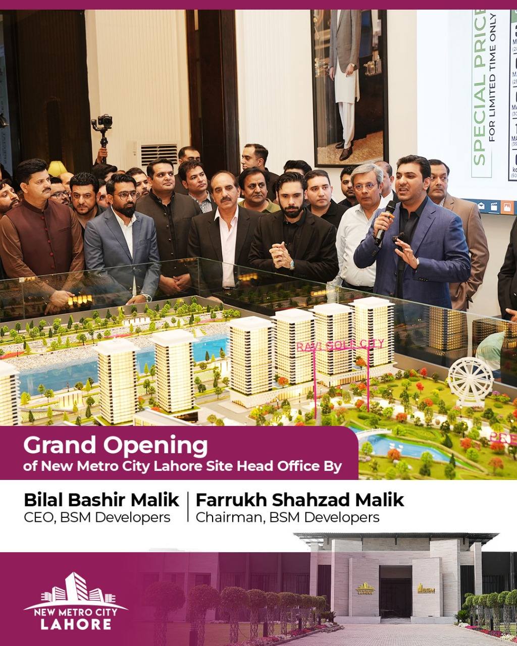 iamge 12: 𝐆𝐫𝐚𝐧𝐝 𝐎𝐩𝐞𝐧𝐢𝐧𝐠 𝐨𝐟 𝐍𝐞𝐰 𝐌𝐞𝐭𝐫𝐨 𝐂𝐢𝐭𝐲 𝐋𝐚𝐡𝐨𝐫𝐞 𝐒𝐢𝐭𝐞 𝐇𝐞𝐚𝐝 𝐎𝐟𝐟𝐢𝐜𝐞