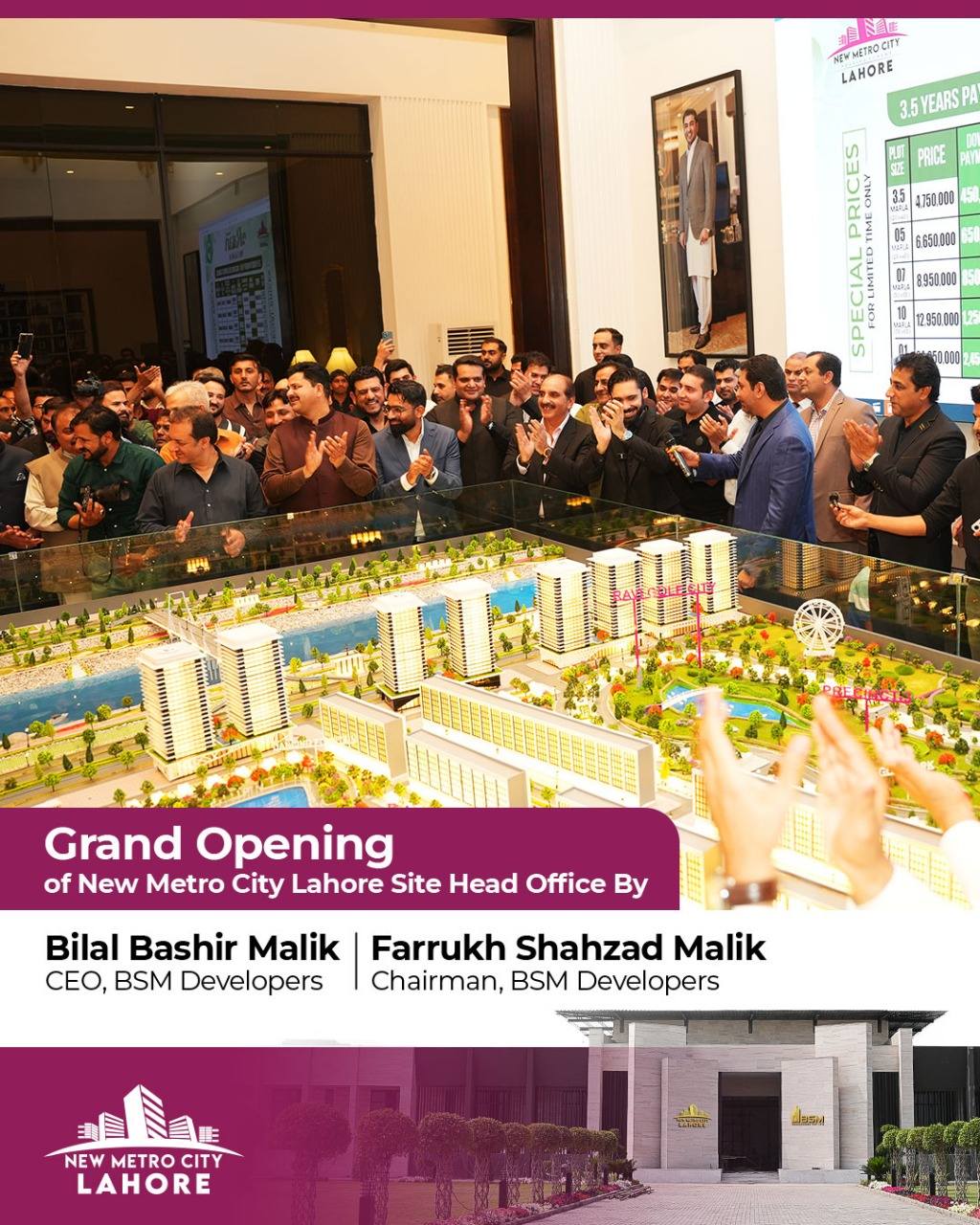 iamge 16: 𝐆𝐫𝐚𝐧𝐝 𝐎𝐩𝐞𝐧𝐢𝐧𝐠 𝐨𝐟 𝐍𝐞𝐰 𝐌𝐞𝐭𝐫𝐨 𝐂𝐢𝐭𝐲 𝐋𝐚𝐡𝐨𝐫𝐞 𝐒𝐢𝐭𝐞 𝐇𝐞𝐚𝐝 𝐎𝐟𝐟𝐢𝐜𝐞